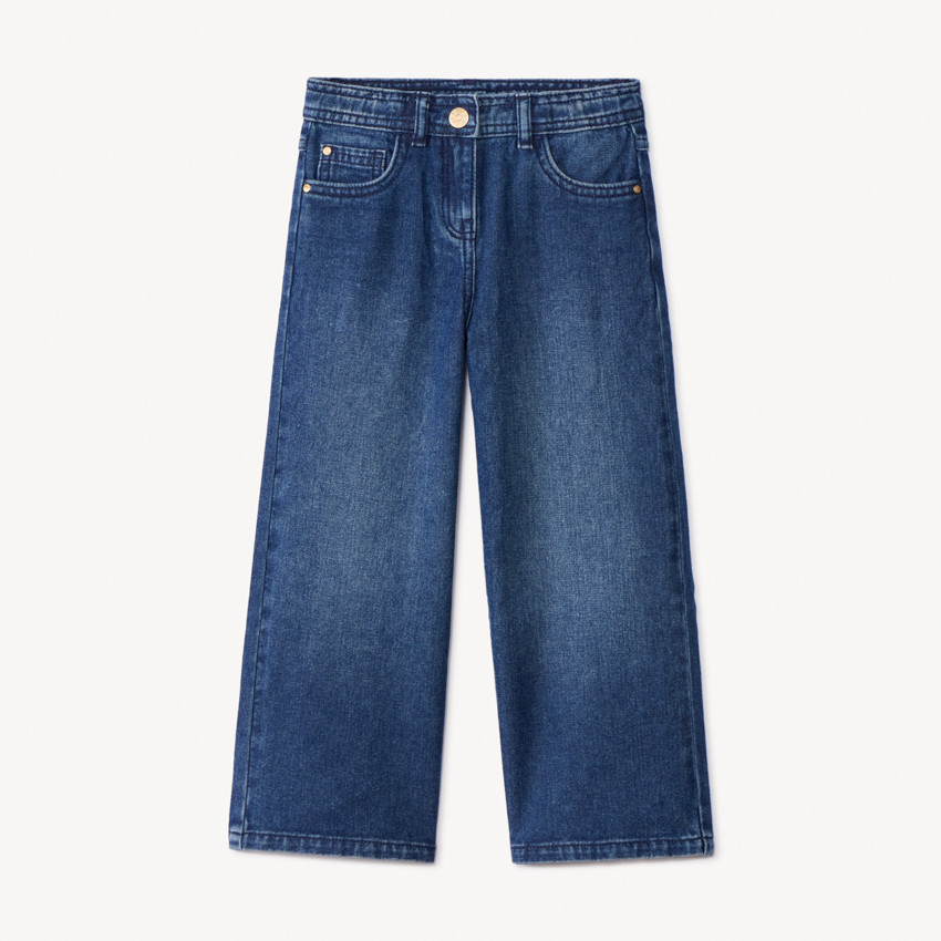 Jean large en denim bleu stone pour fille 