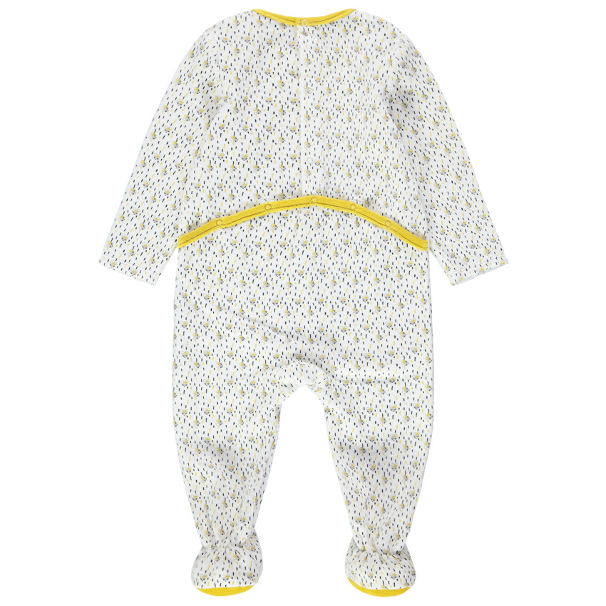 Σετ με 2 φορμάκια ύπνου βελουτέ με μοτίβο με ποντικάκια και κίτρινες νότες 