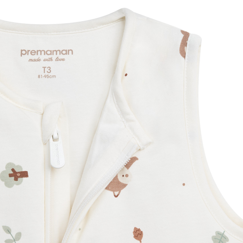 Υπνόσακος TOG 3 από jersey με σχέδιο ζώα 18-36M Roi des Forêts εκρού 