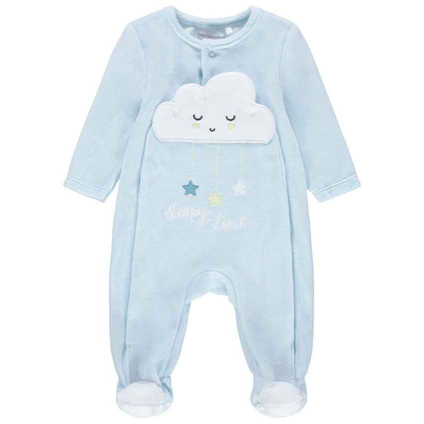 Φορμάκι βελουτέ  με σύννεφα και κεντημένα αστέρια 