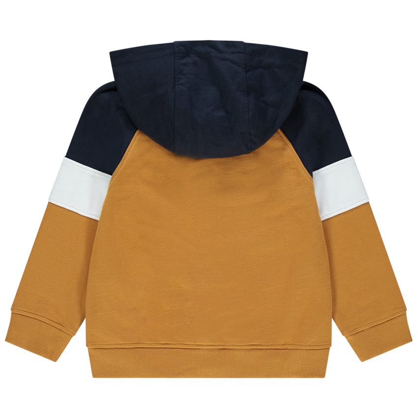 Gilet à capuche en molleton à bandes contrastées  