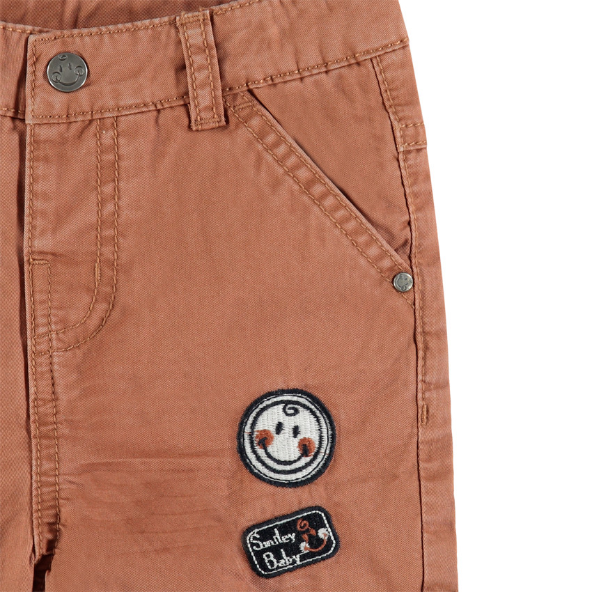 Παντελόνι βαμβακερό style cargo με badges Smiley Baby  Additional Παντελόνι βαμβακερό style cargo με badges Smiley Baby