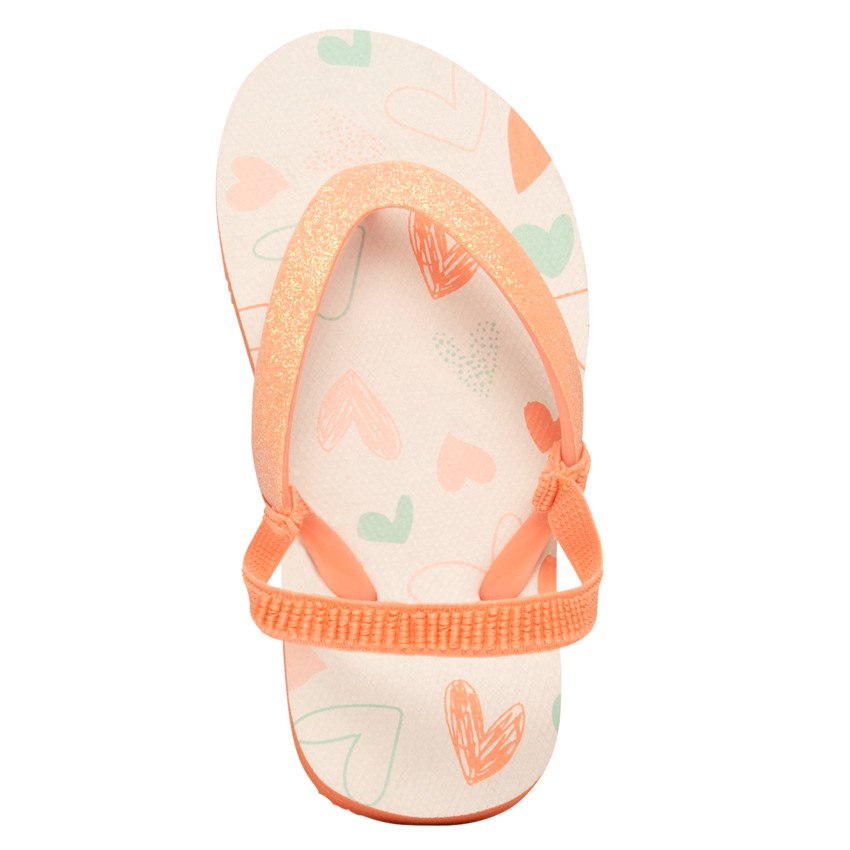 Σαγιονάρες με glitter print καρδιές για κορίτσι με λουράκι ανάλογα με την ηλικία 