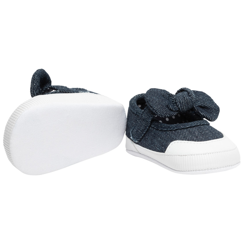 Φαντεζί ύφασμα εφέ τζιν με σκρατς και φιόγκο για μωρό κορίτσι  Additional Φαντεζί ύφασμα εφέ τζιν με σκρατς και φιόγκο για μωρό κορίτσι