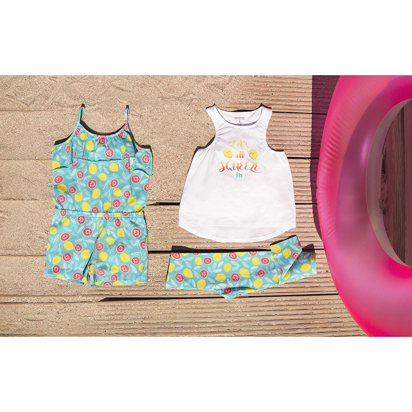 Combi κοντό με φρούτα με σχέδιο σε όλη την επιφάνεια 