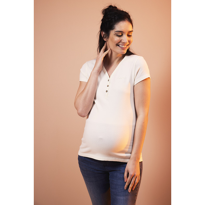 Κοντομάνικο μπλουζάκι εγκυμοσύνης και θηλασμού από jersey rib 