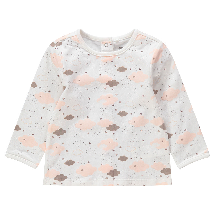 Μακρυμάνικη μπλούζα ζέρσεϊ με τυπωμένα συννεφάκια σε όλη την επιφάνεια 