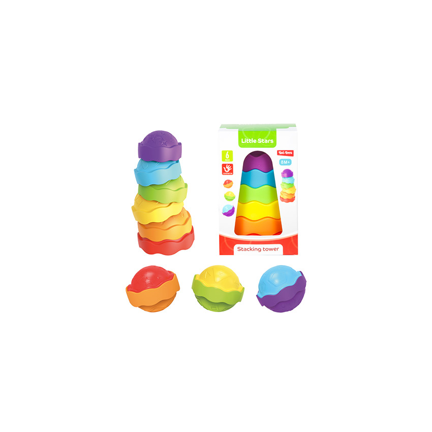 Βρεφικός Πύργος Εκμάθησης Σχέδιο Cake Με Πολύχρωμα Κομμάτια 6Τεμ. Little Stars  