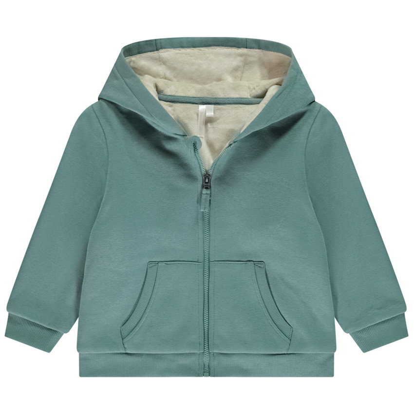 Ζακέτα με κουκούλα από βελουτέ για μωρό αγόρι 