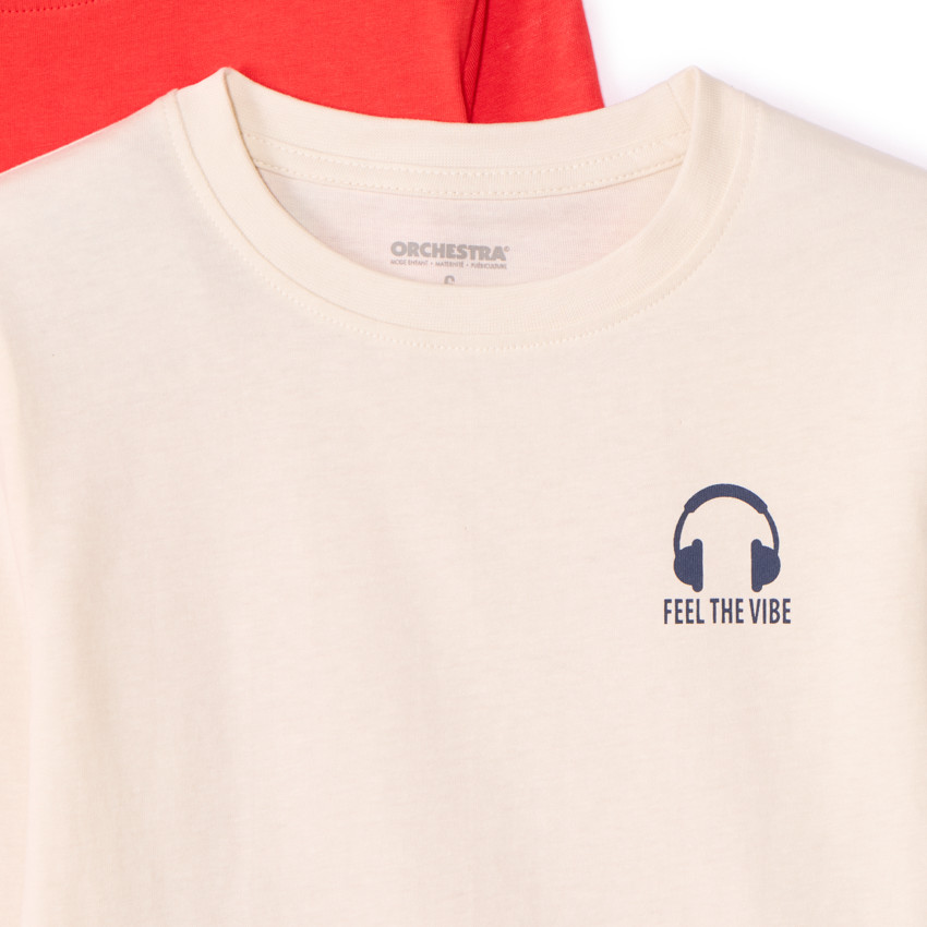 Σετ από 3 μακρυμάνικα t-shirts print casque για αγόρι 