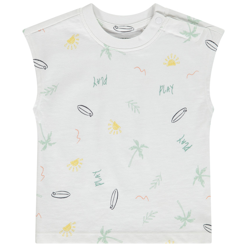 Αμάνικο μπλουζάκι coupe loose με φαντεζί σχέδιο για bebe αγόρι 