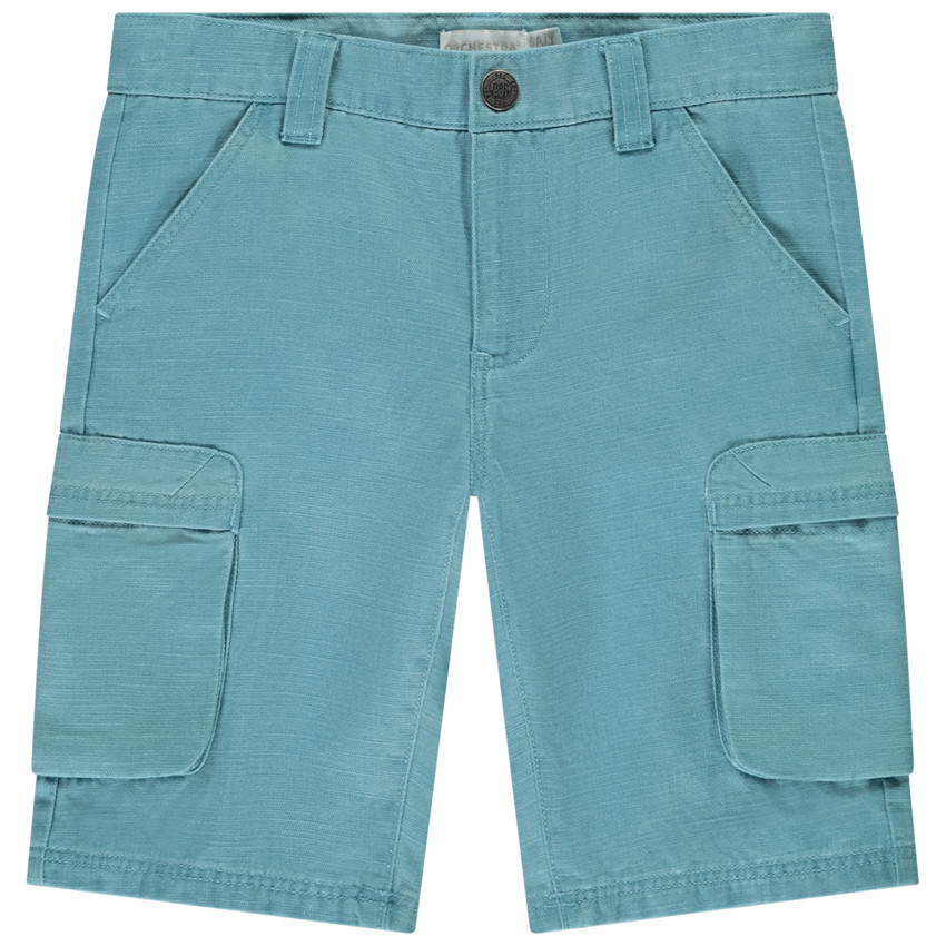 Bermuda uni avec poches effet cargo pour garçon  