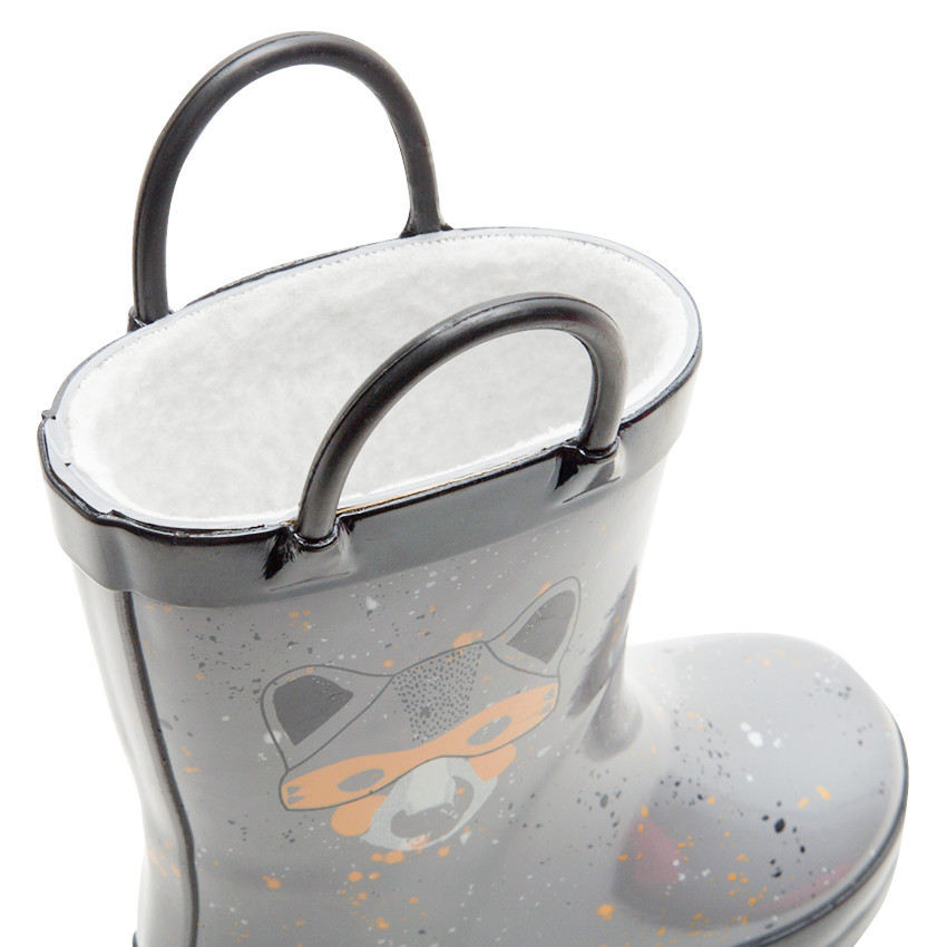 Bottes de pluie à tâches et renard printé 