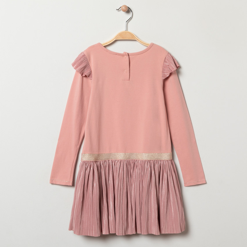 Φόρεμα μακρυμάνικο effet 2 σε 1 με βολάν για κορίτσι 