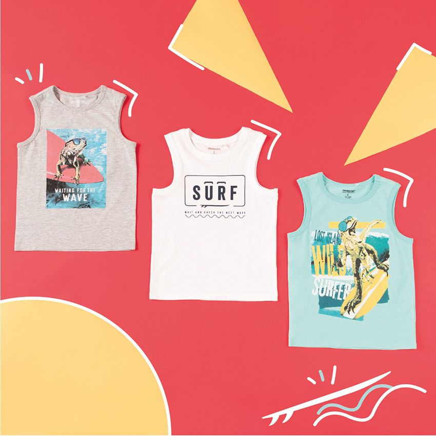 Μπλουζάκι αμάνικο από οργανικό βαμβάκι και τύπωμα  