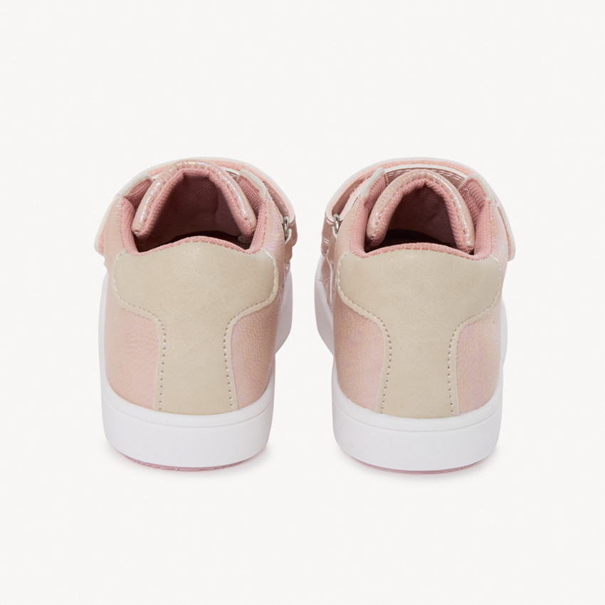 Bottillons effet nacré à scratchs pour bébé fille 