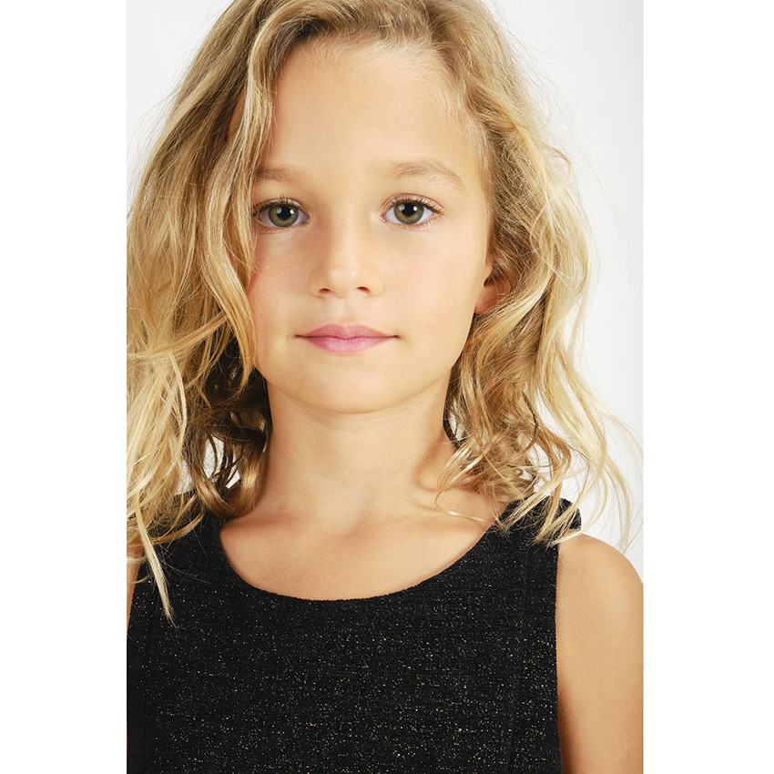 Robe de fêtes sans manches à paillettes pour fille Main Robe de fêtes sans manches à paillettes pour fille