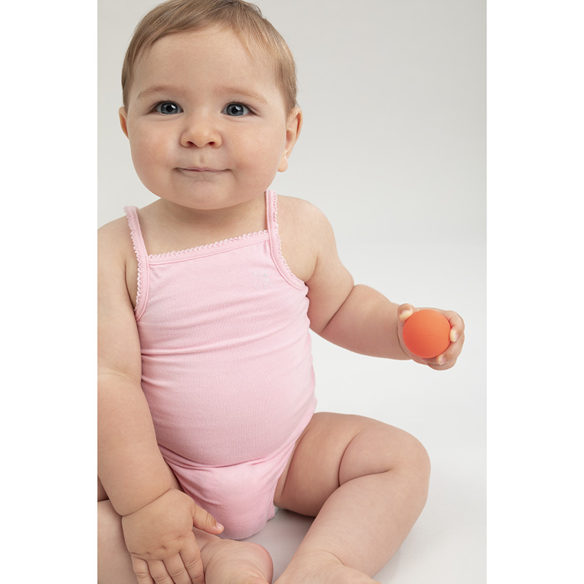 Σετ από 3 μονόχρωμα κορμάκια με τιράντες για κορίτσι 