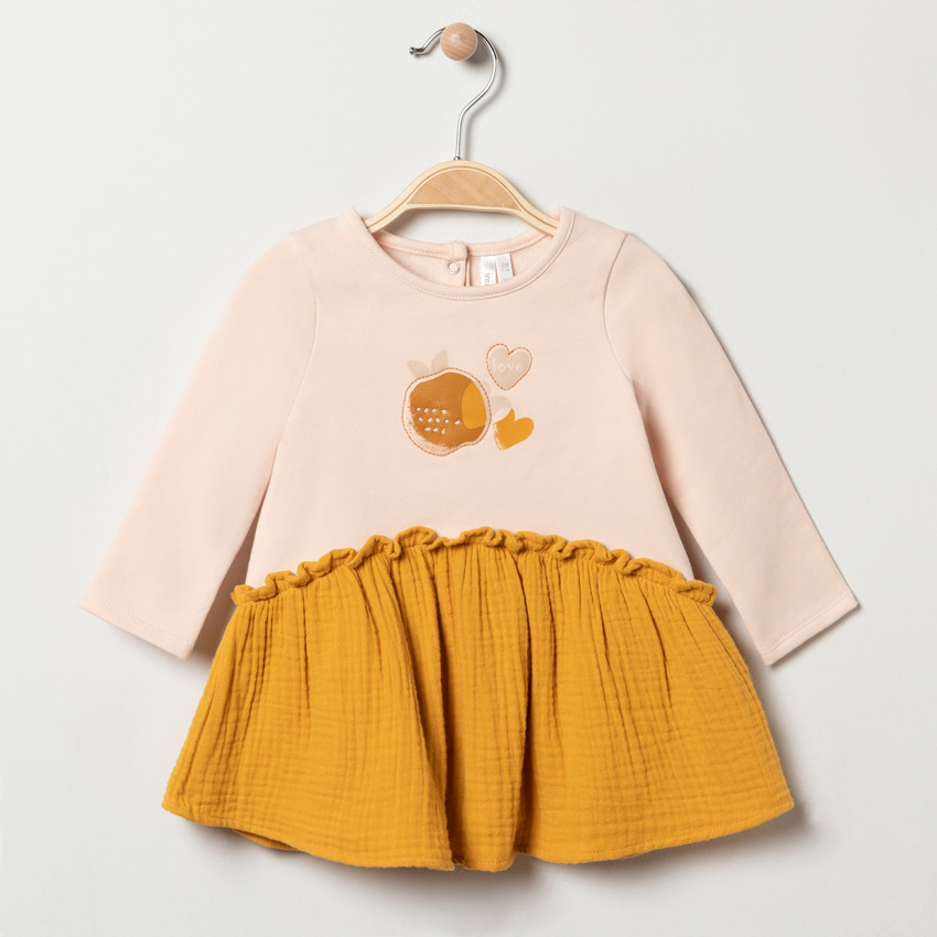 Μακρυμάνικο φόρεμα εφέ 2 σε 1  