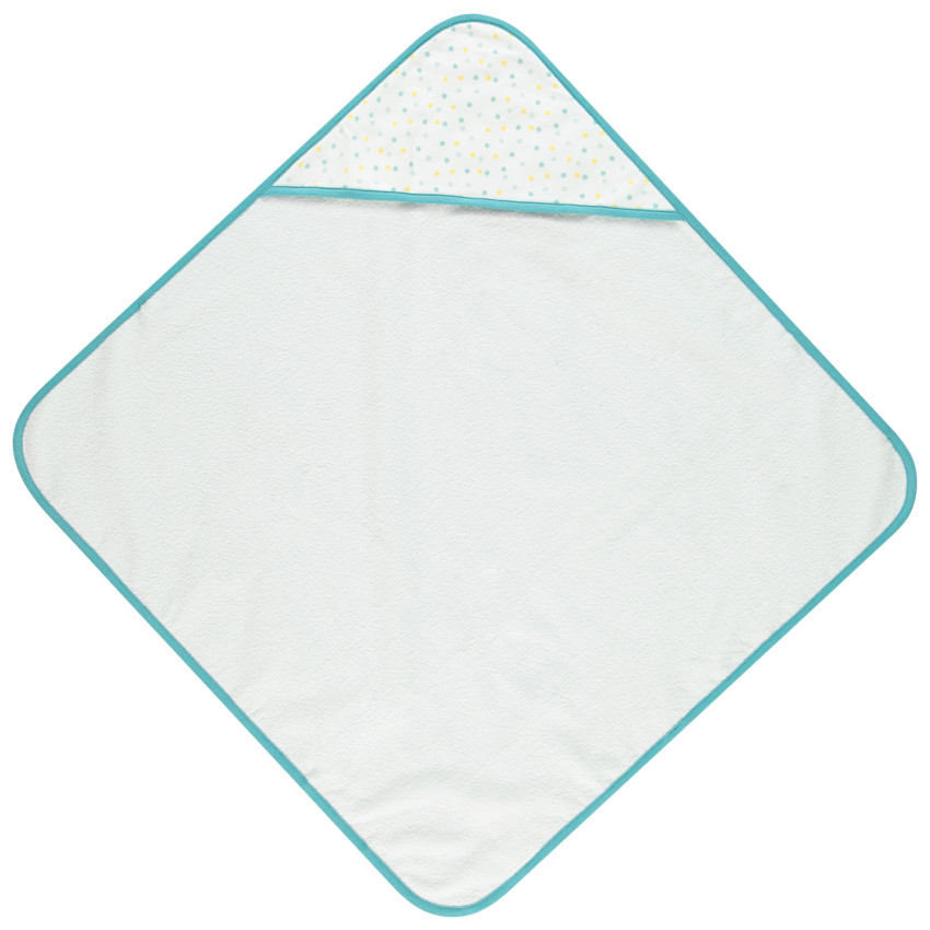 Κάπα μπάνιου βαμβακερή με κουκούλα με πουα για bebe αγόρι 