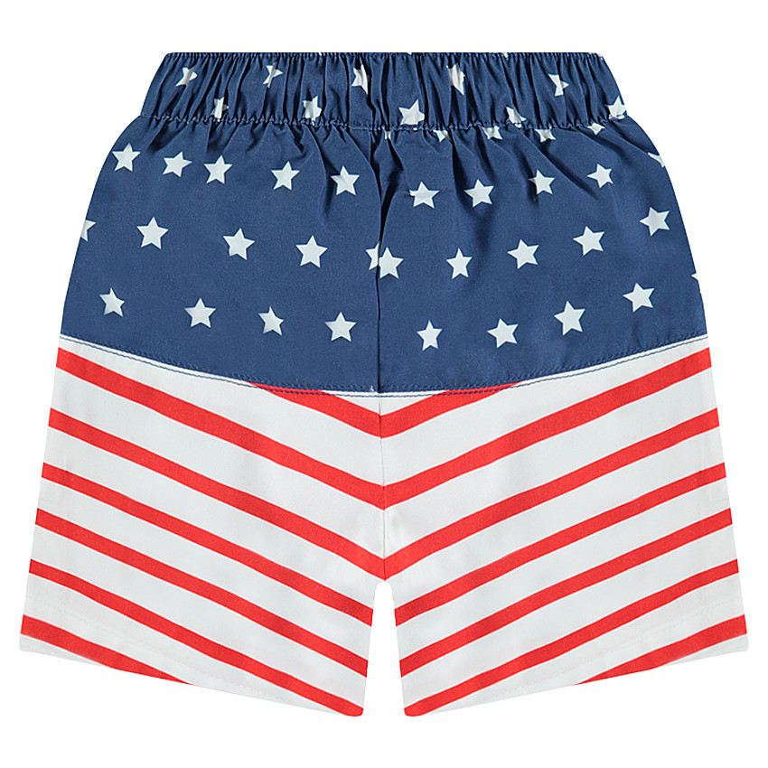 Μαγιό-βερμούδα με μοτίβο σημαίας και τύπωμα με φοίνικα και μήνυμα 