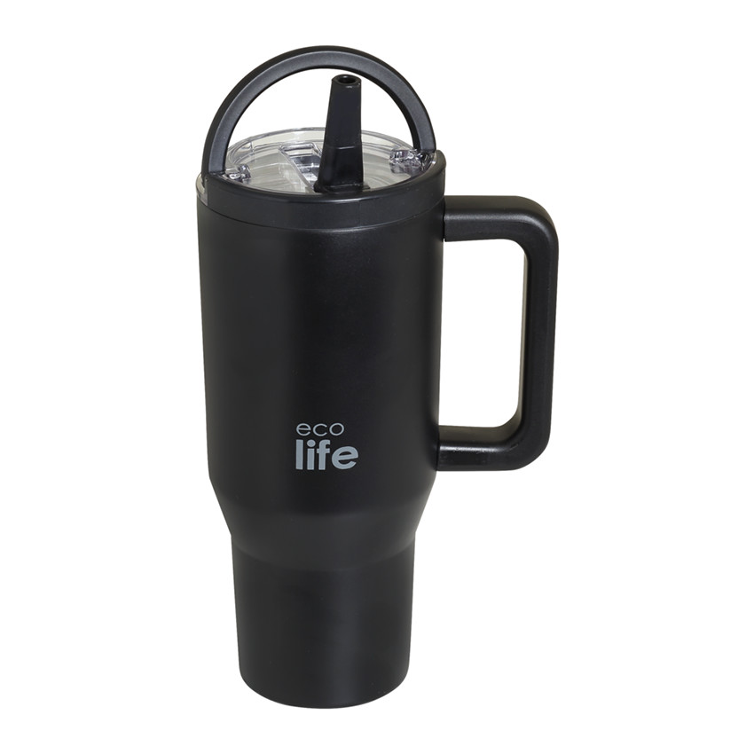 Ποτήρι Με 2 Λαβές Και Καπάκι 900Ml Rich Black 