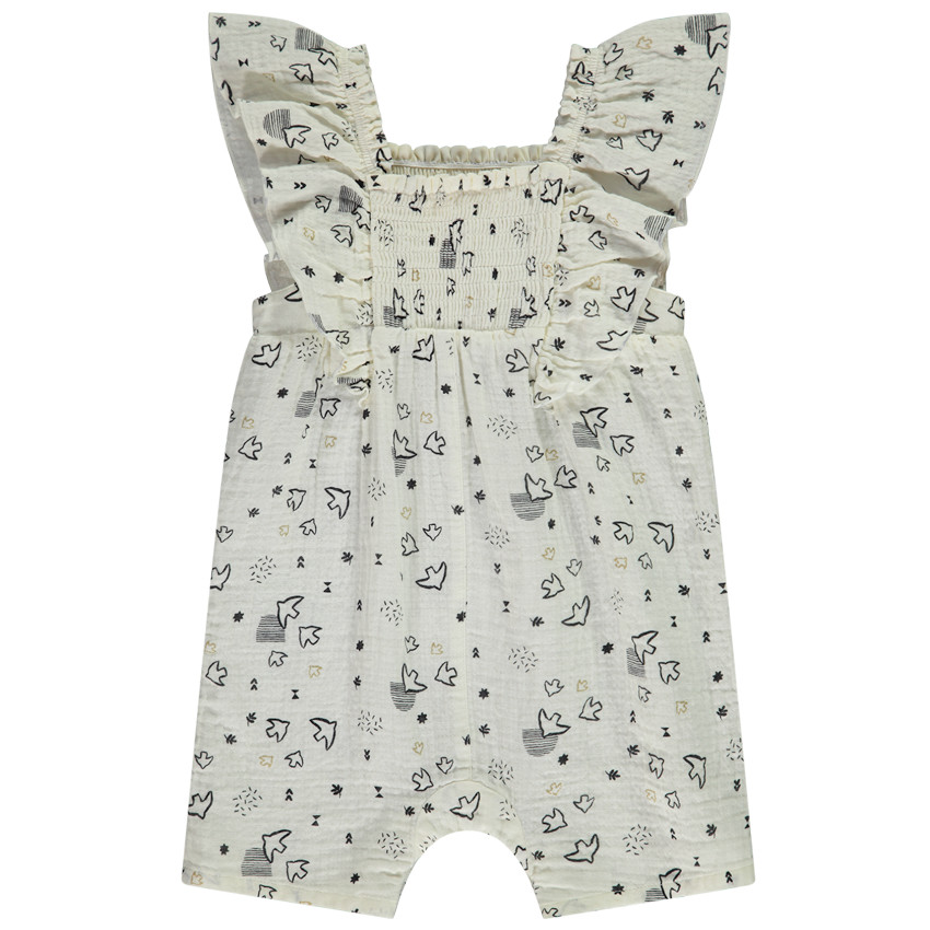 Ολόσωμη φόρμα μακριά με φαντεζί σχέδιο πουλιά all-over για bebe κορίτσι 