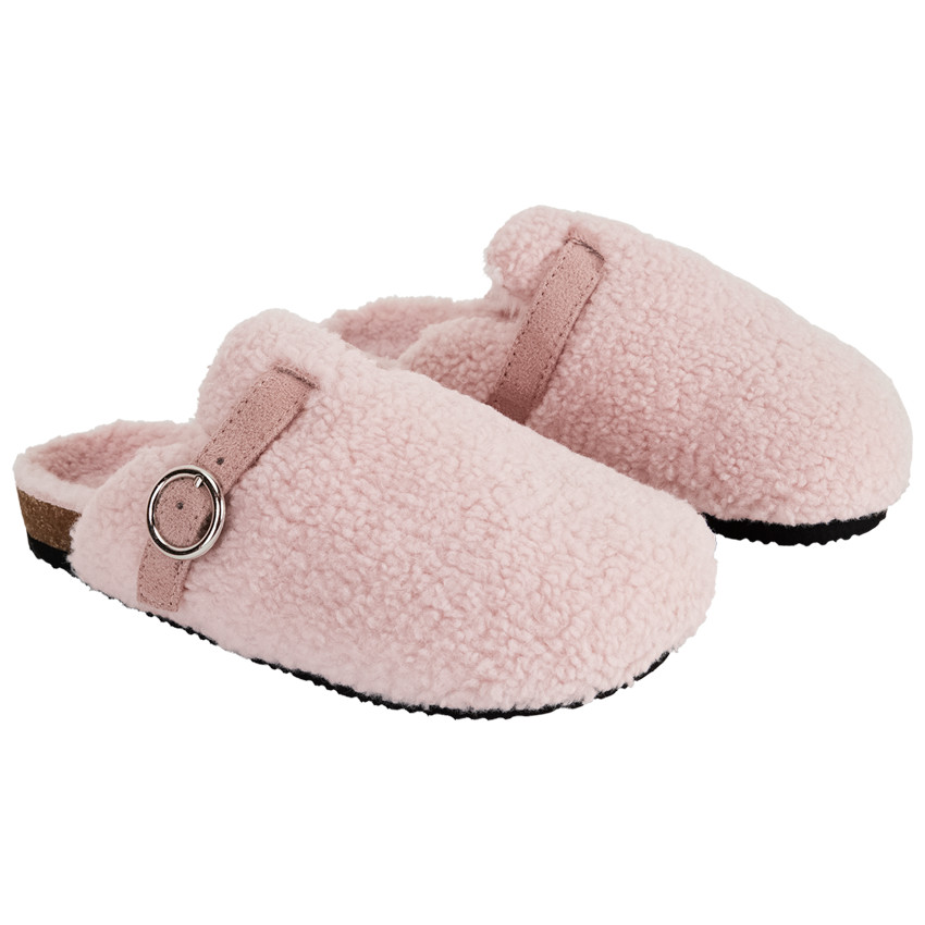 Παντόφλες με συνθετική γούνα στυλ σαμπό για κορίτσι 