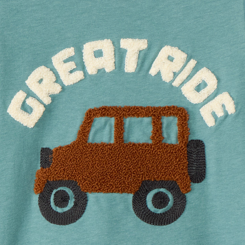 Μπλούζα μακρυμάνικη από jersey με κέντημα effet bouclette για bebe αγόρι 