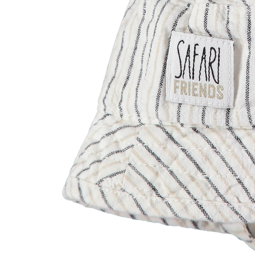 Ριγέ βαμβάκερό και λινό καπέλο. 