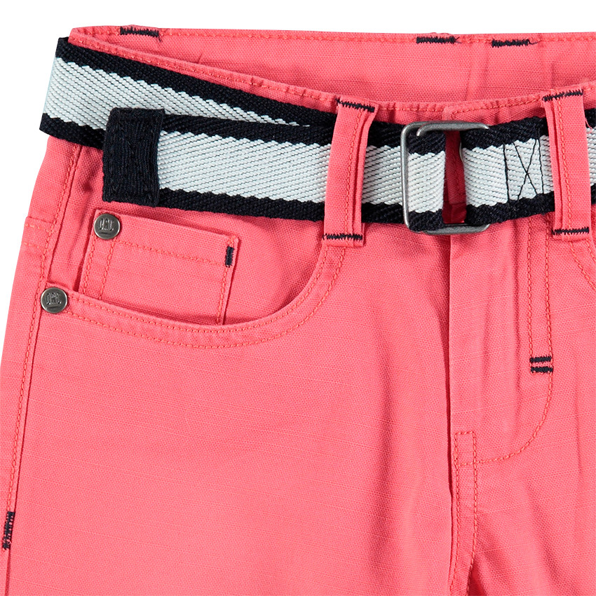 Βαμβακερή βερμούδα νηματοβαφή με αφαιρούμενη ζώνη 