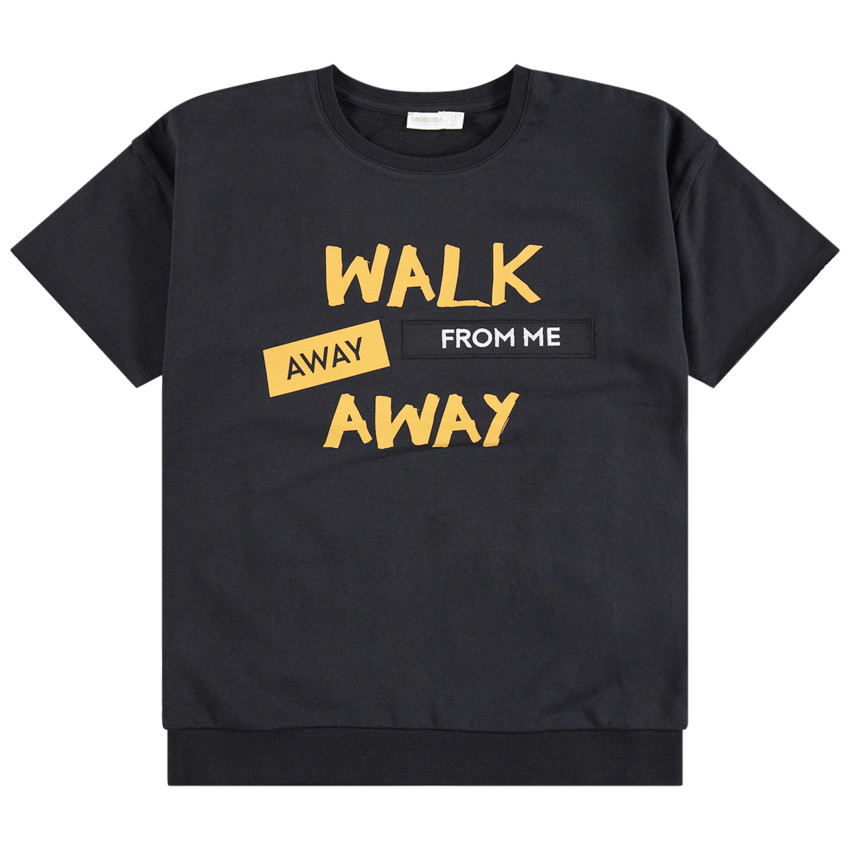 Παιδικά - Κοντομάνικο φούτερ από φανέλα με τυπωμένο μήνυμα 