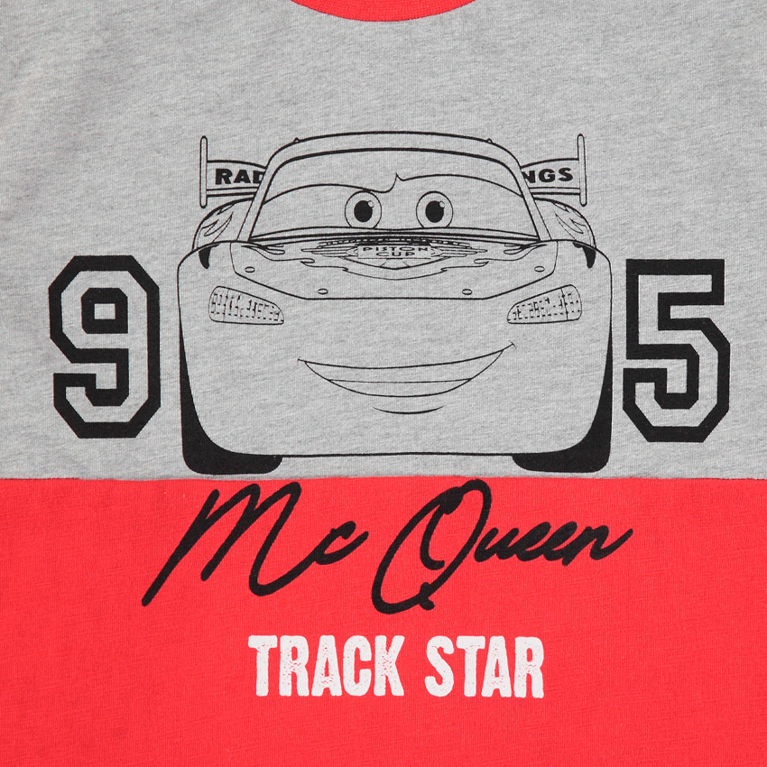 Κοντομάνικη βαμβακερή μπλούζα με στάμπα αυτοκινητάκι Κεραυνό Μακουίν 