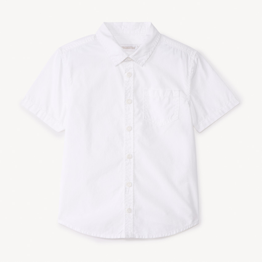 Chemise manches courtes uni à poche pour garçon  