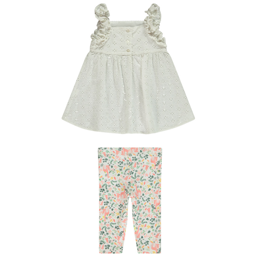 Σετ 2 τεμαχίων με τουνίκ από αγγλική δαντέλα για bebe κορίτσι 