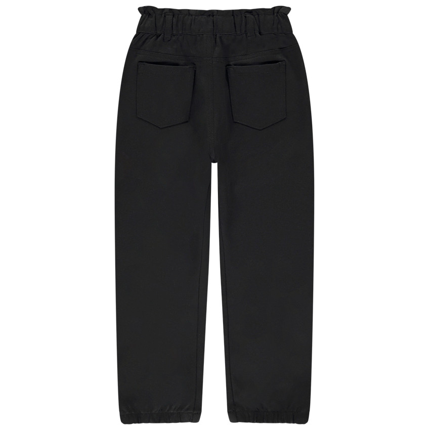 Παντελόνι paperbag από υφασμάτινο σε μονόχρωμο για κορίτσι 