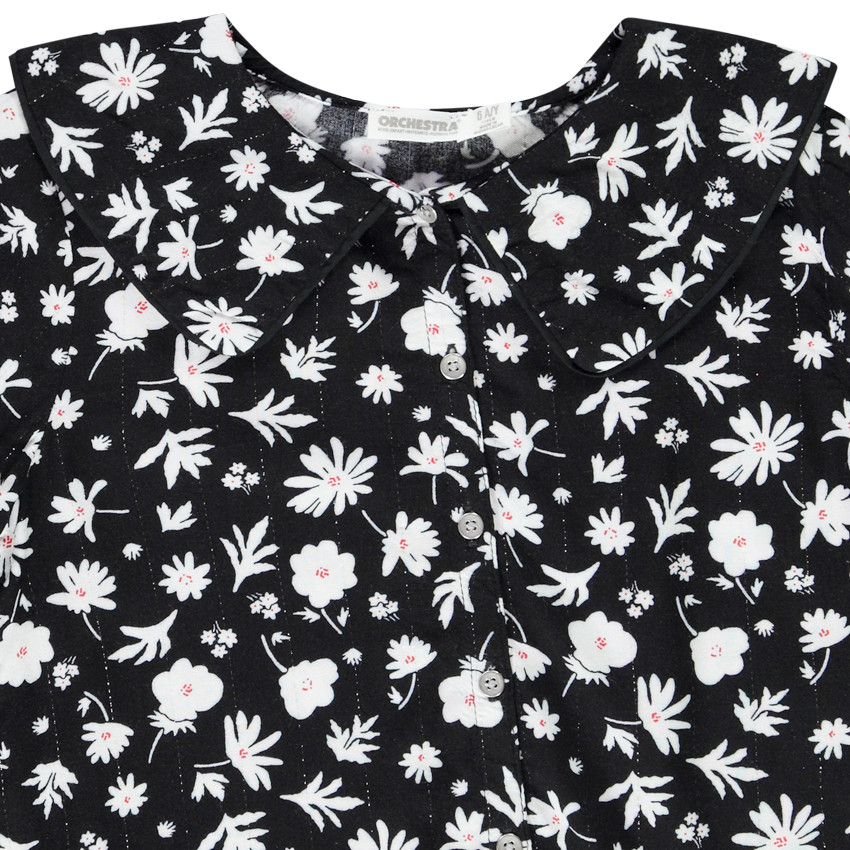 Chemise manches longues avec col claudine et imprimé fleuri pour fille Main Chemise manches longues avec col claudine et imprimé fleuri pour fille