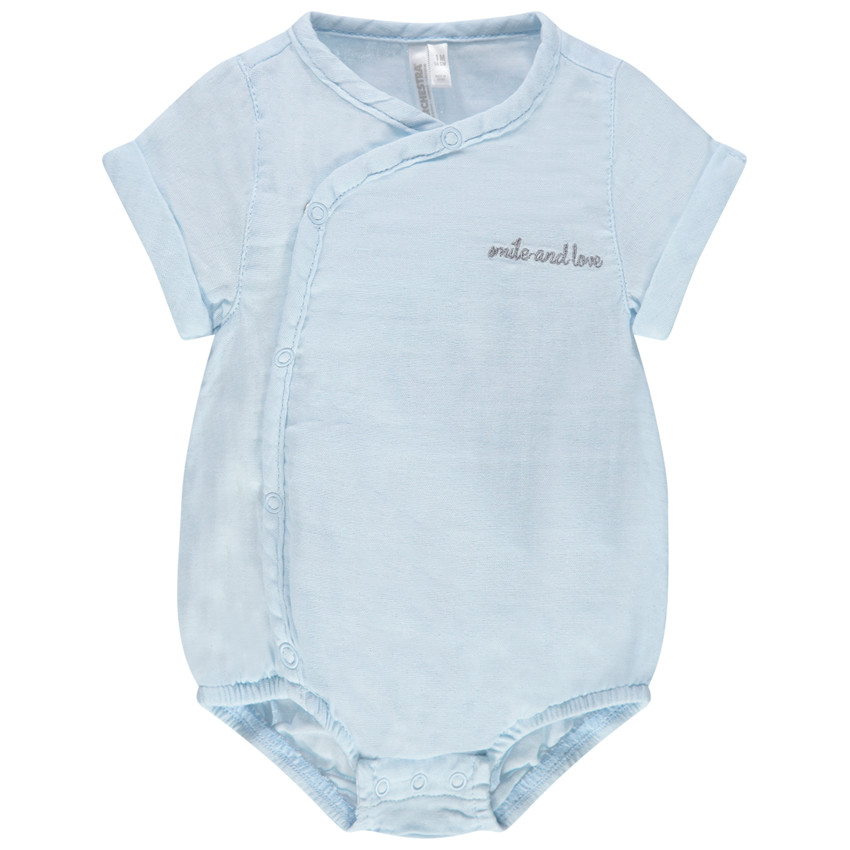 Σώμα κοντομάνικο από βαμβάκι με κεντημένο σχέδιο 