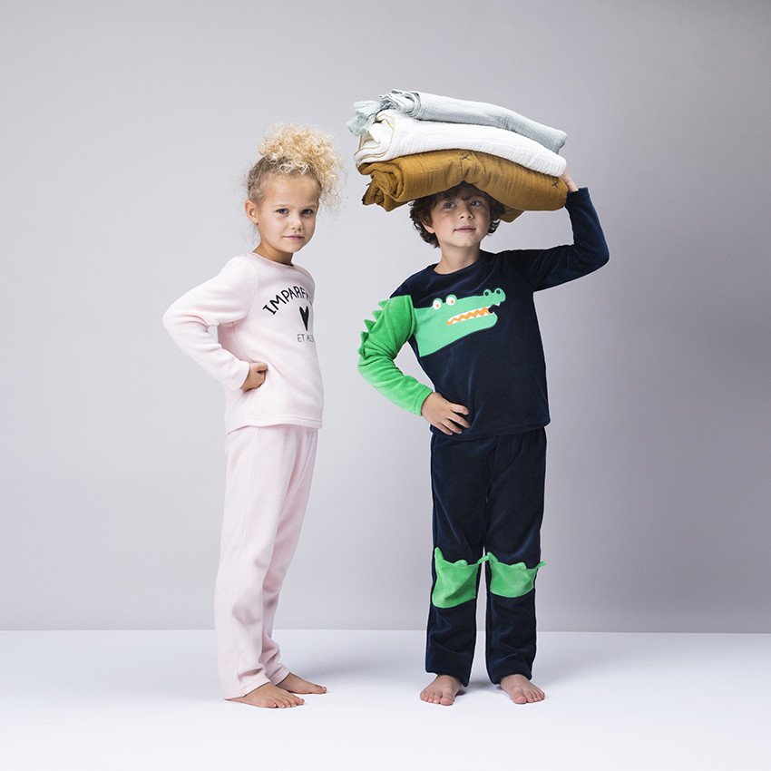 Πιτζάμα polaire ροζ με μήνυμα για κορίτσι 