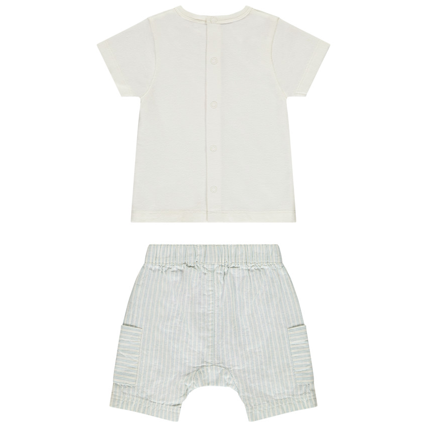 Σετ 2 τμχ. με ριγέ βερμούδα για μωρό αγόρι 