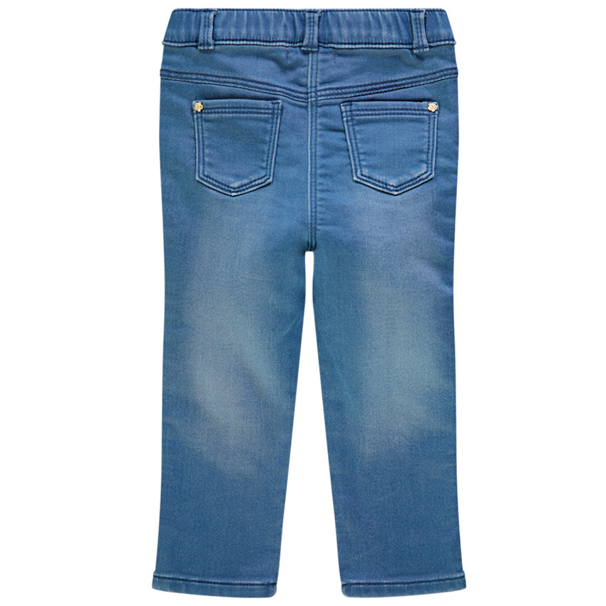 Jean slim με λουλούδια κεντημένα για bebe κορίτσι 