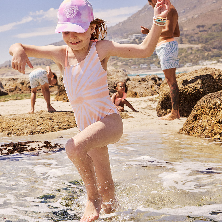 Μαγιό 1 κομμάτι ασύμμετρο effet tie & dye για κορίτσι 