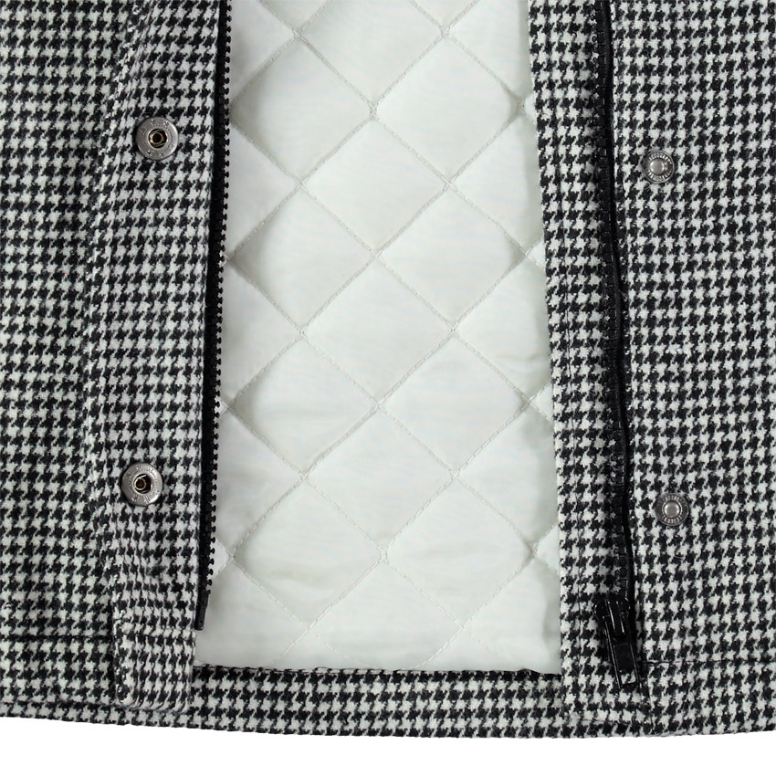 Παλτό από τσόχα με επένδυση sherpa σε μικρό καρό 