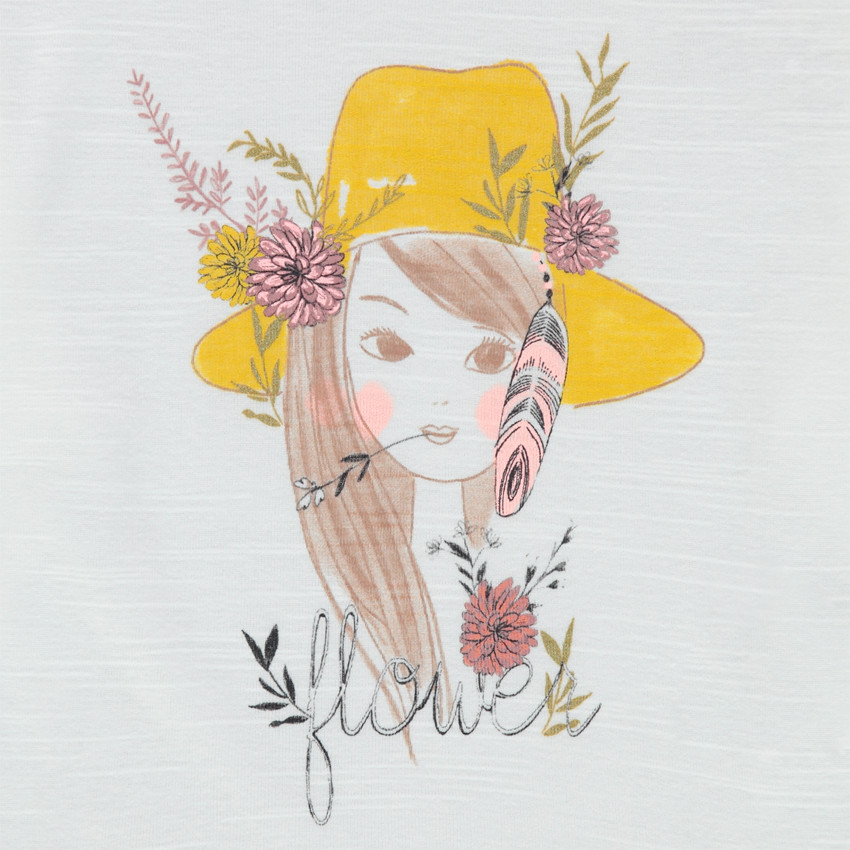 T-shirt manches longues slub print personnage  