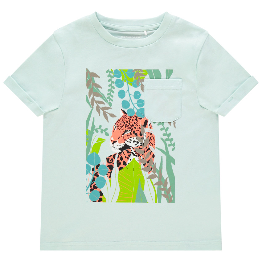 T-shirt κοντομάνικο σχέδιο τίγρη με τσέπη Main T-shirt κοντομάνικο σχέδιο τίγρη με τσέπη