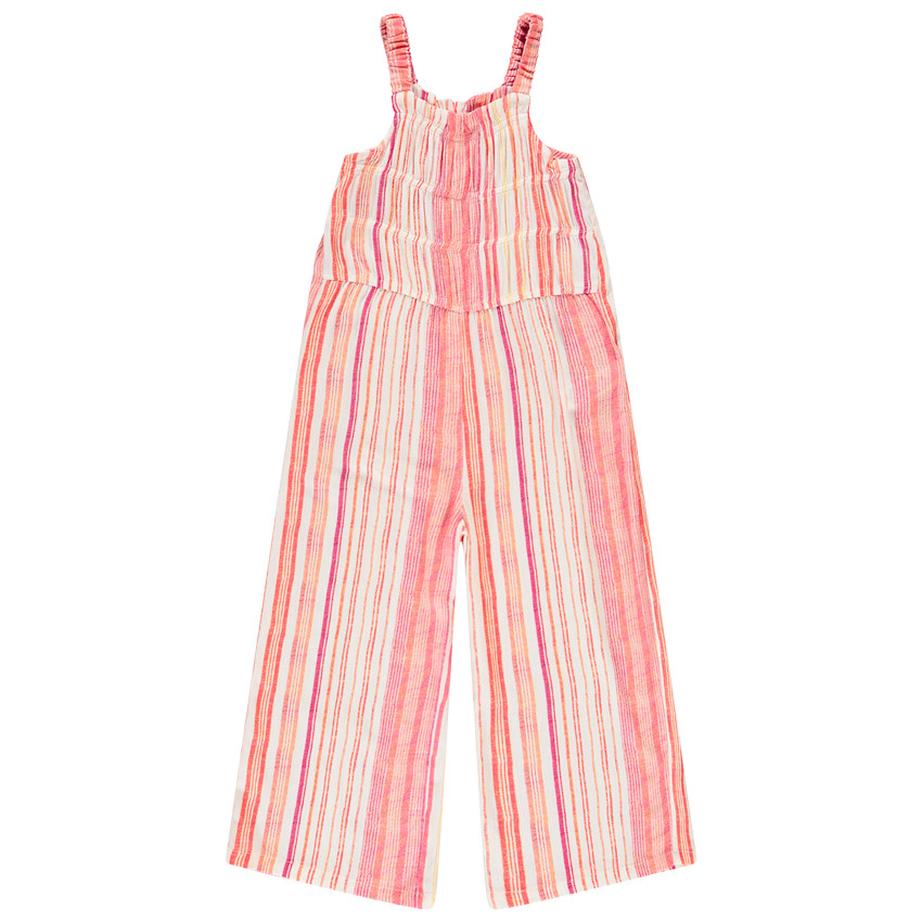 Combi μακρύ από voile με ρίγες για κορίτσι 