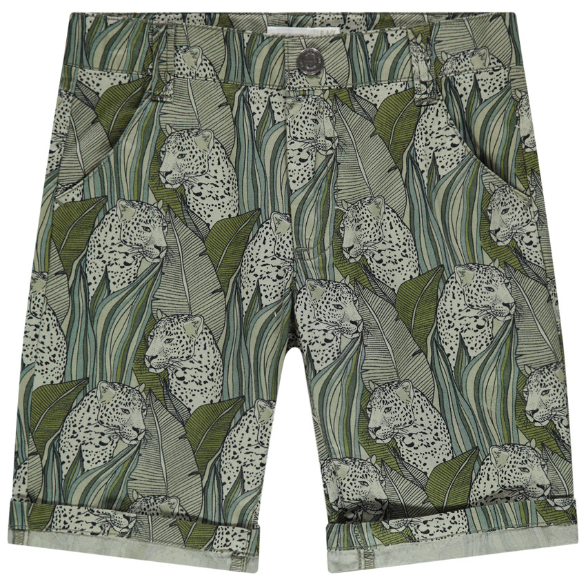 Βαμβακερή βερμούδα με τροπικό μοτίβο 