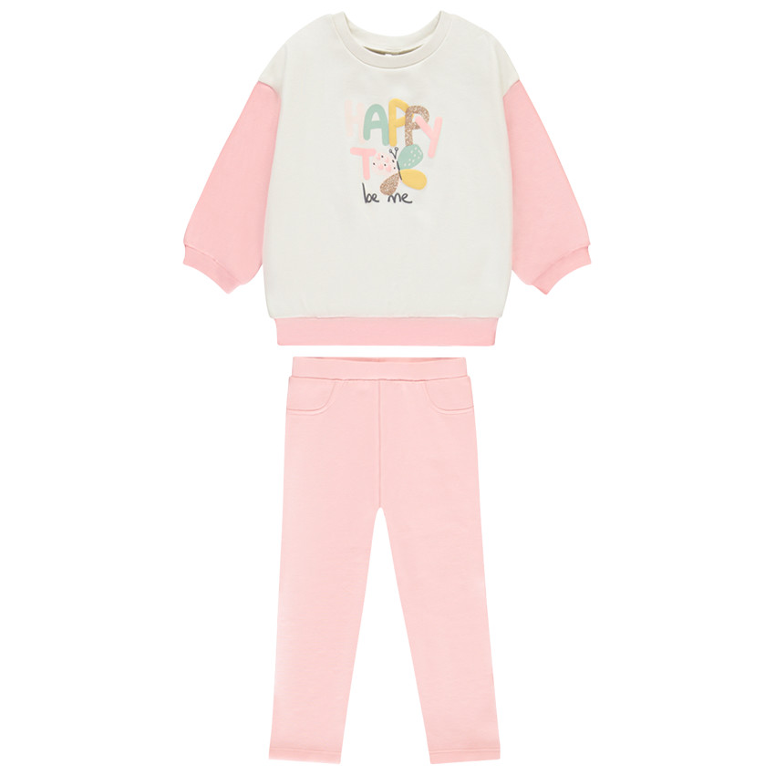 Σετ jogging oversized με εφέ color block για κορίτσι μωρό 