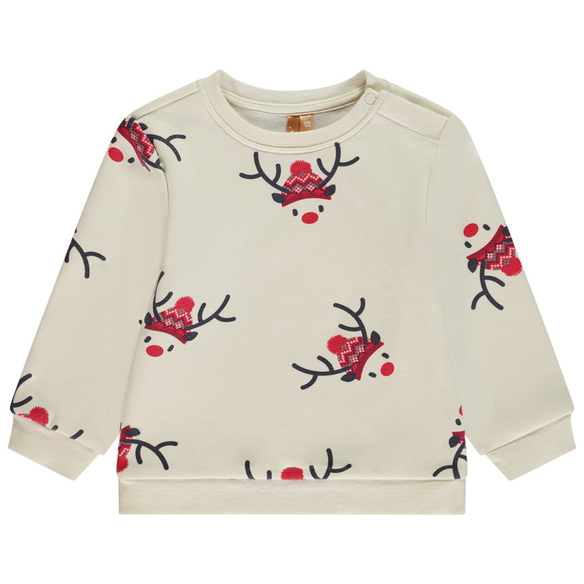 Φούτερ με σχέδιο τάρανδων Χριστουγέννων για μωρό αγόρι 