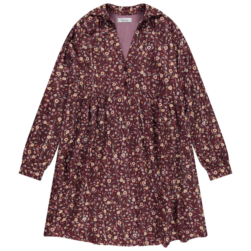 Φόρεμα μακρυμάνικο με λουλουδάτο σχέδιο για γυναίκες 